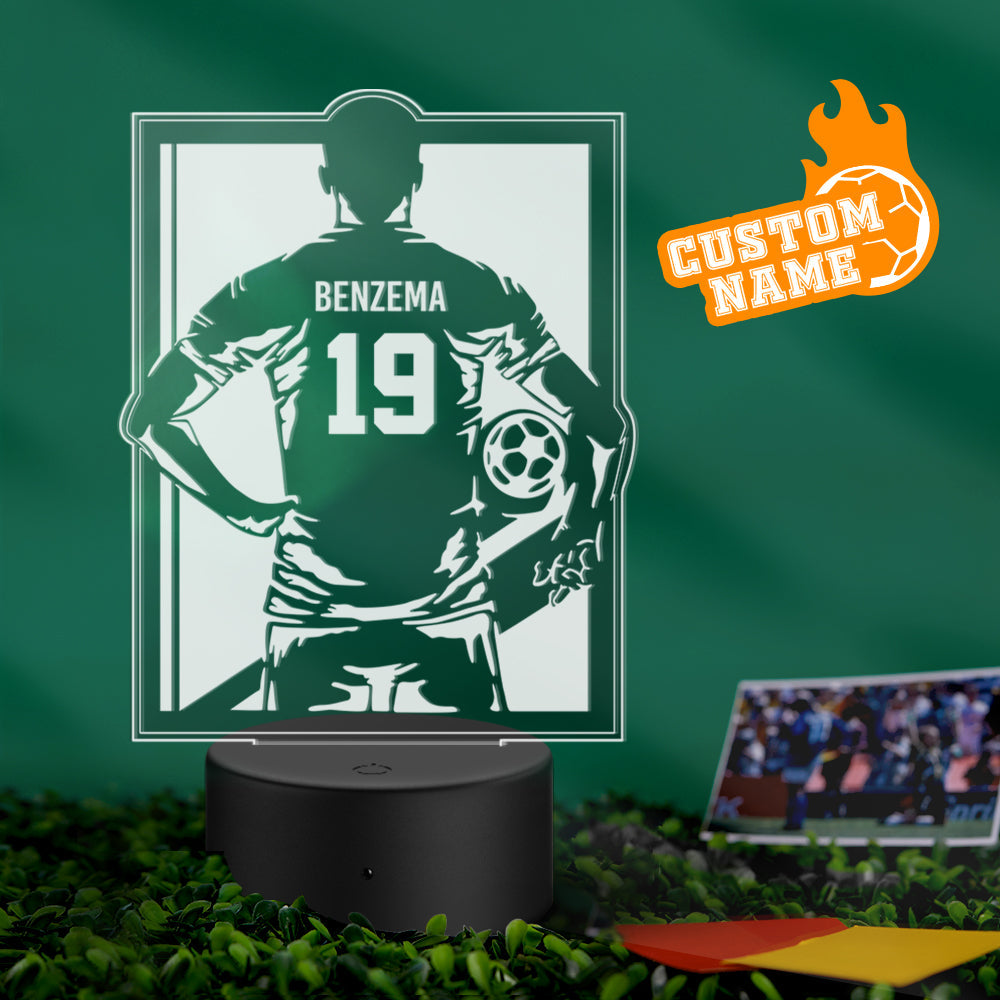 Custom Name Number Soccer Night Light World Cup Lamp Gifts For Soccer Fans