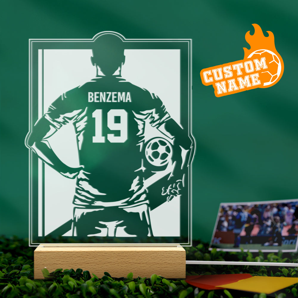Custom Name Number Soccer Night Light World Cup Lamp Gifts For Soccer Fans