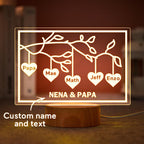 Custom Family Tree LED Night Light Engraved Name 3-8 Deocr Anniversary Gifts