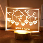 Custom Family Tree LED Night Light Engraved Name 3-8 Deocr Anniversary Gifts