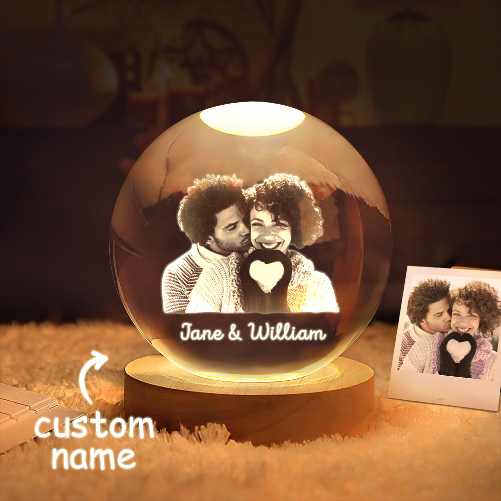Personalized 2D Photo Crystal Ball Night Light