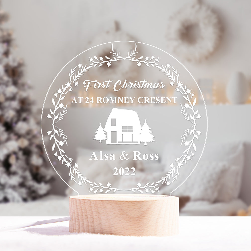 New Home Christmas Lamp Our First Home Christmas Night Light Custom New House Christmas Bauble Decoration Couple Gifts 2022