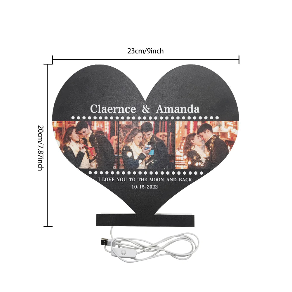 Personalized Heart-shaped Film Photo Night Light