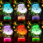 Custom Engraved Santa Night Light Personalized Acrylic Lamp Gift for Kids