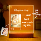 Custom Photo Acrylic Night Light Home Decor Write Love Words on it Valentine's Day gifts for lovers