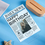 Custom Photo News Acrylic Plaque Colorful Lamp Personalized Night Light Birthday Gifts Memories Gift