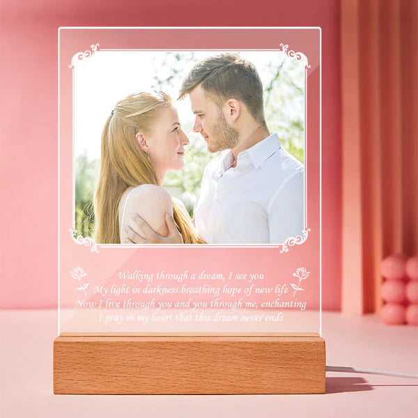 Valentine's Gifts Personalised Photo Acrylic Led Night Light I See You