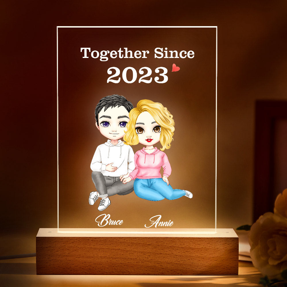 Cartoon Couple Gifts Valentine's Day/Anniversary Gifts, Personalized Card/Plaque/Night Light