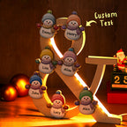 Personalized Snowman Family Name Lamp Custom Wooden Night Light Christmas Day Gift