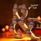 Personalized Snowman Family Name Lamp Custom Wooden Night Light Christmas Day Gift