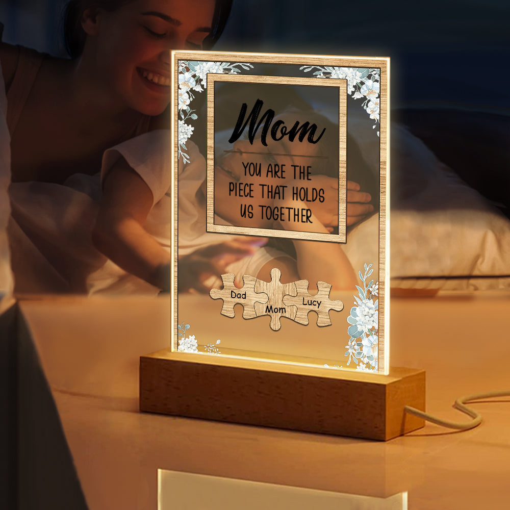 fathers day surprise custom gift for dad inspired by dad you are the piece that holds us together acrylic night light