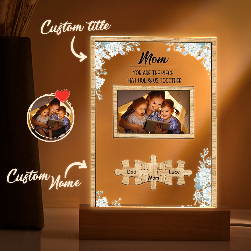 fathers day surprise custom gift for dad inspired by dad you are the piece that holds us together photo acrylic night