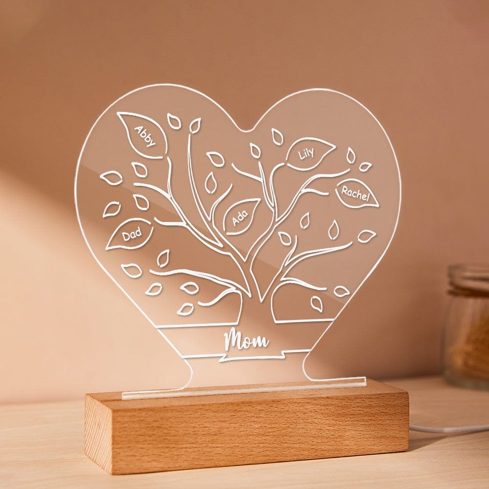 Custom Night Light With Family Tree and Names Gifts for Mom