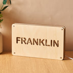 Personalized Wood Night Light With Text Custom Name Lamp For Living Room