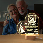 Personalised Night Light Heart Shaped Acrylic Lamp Anniversary Wedding Gifts for Grandparents