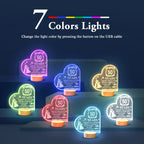 Personalised Night Light Heart Shaped Acrylic Lamp Anniversary Wedding Gifts for Grandparents