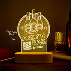 Personalized Qr Code Wine Bottle Night Light 7 Colors Acrylic 3D Lamp Father's Day Gifts