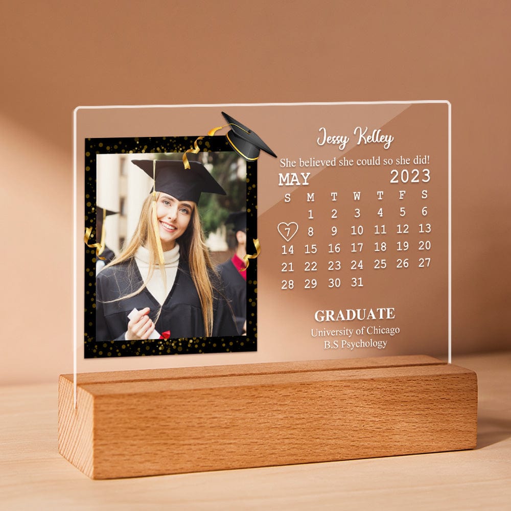 Custom Acrylic Photo Lamp Engraved Night Light Graduation Gifts for Friends