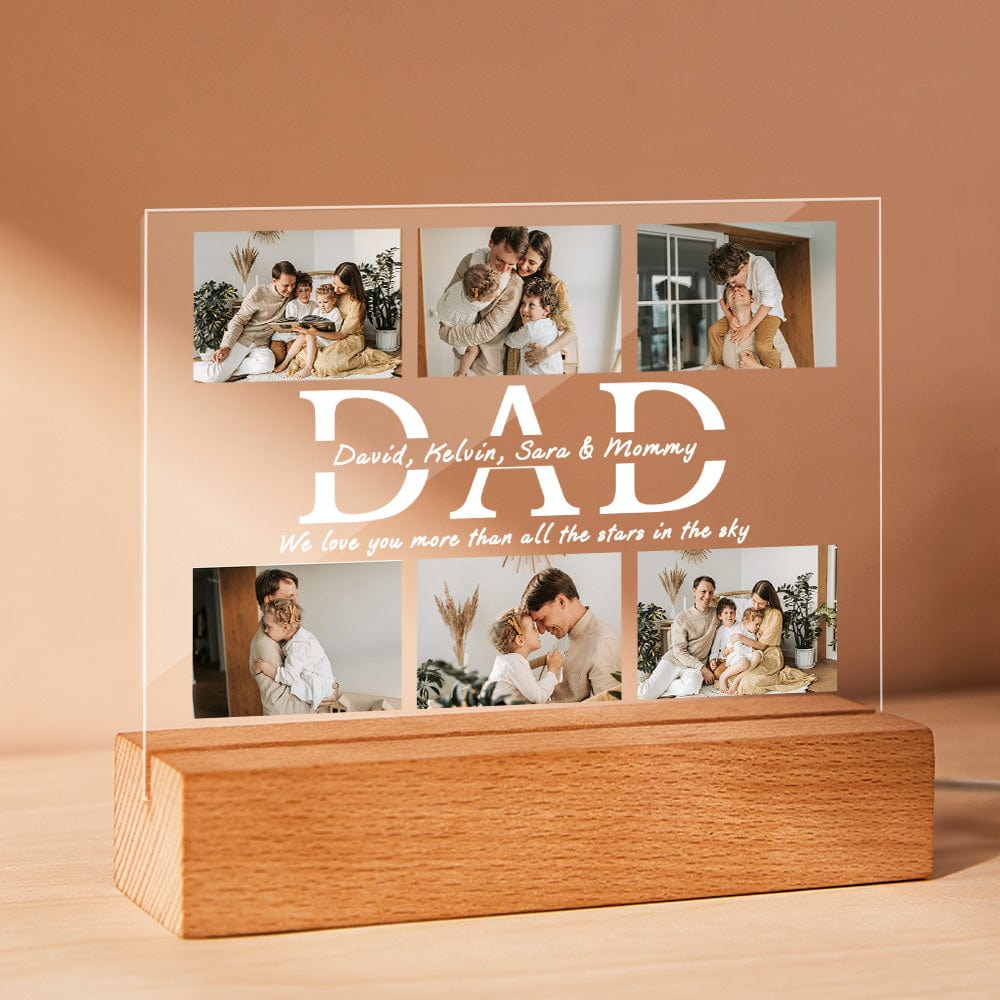 fathers day surprise custom gift for dad inspired by father s day nightlight custom acrylic photo lamp engraved night light