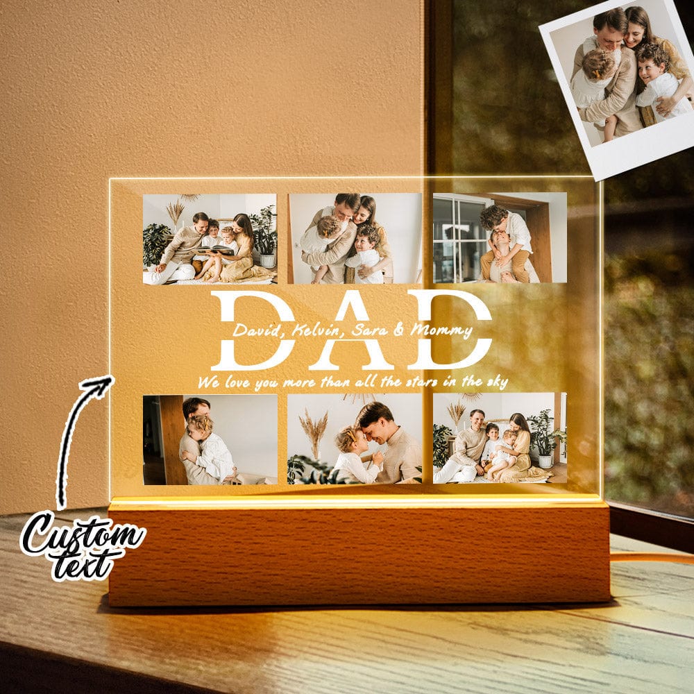 father s day nightlight custom acrylic photo lamp engraved night light custom gift for dad personalized gift