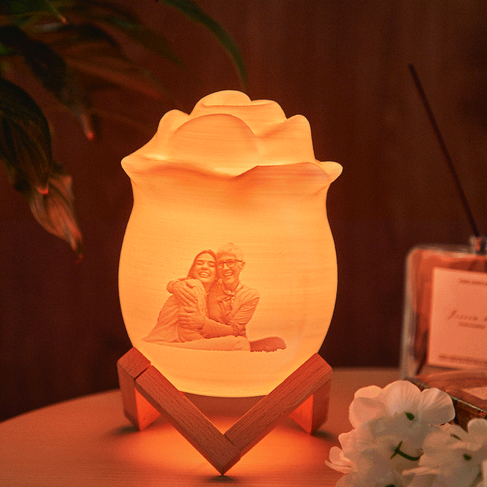 Custom Exclusive Photo Rose Night Light Personalized Name Best Gift 7 Colour Night Light Remote Control Lamp