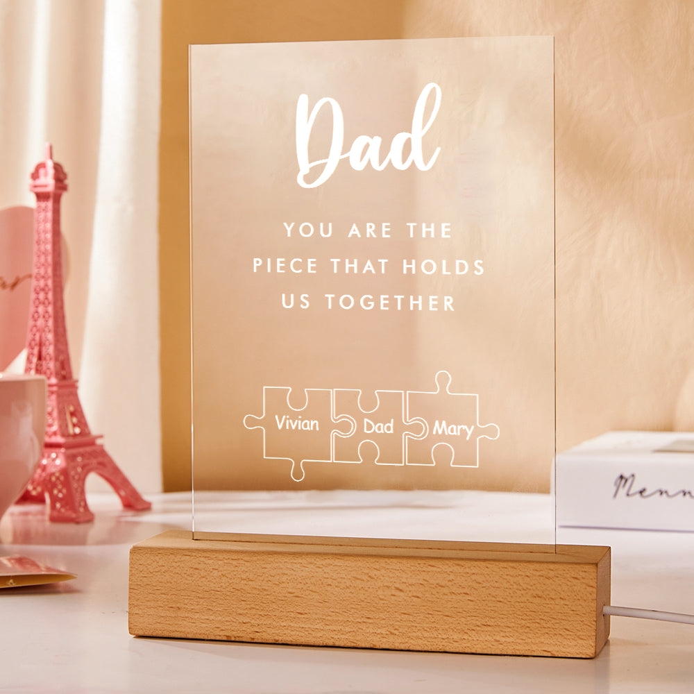 fathers day surprise custom gift for dad inspired by father s day gift personalized dad you are the piece that holds us