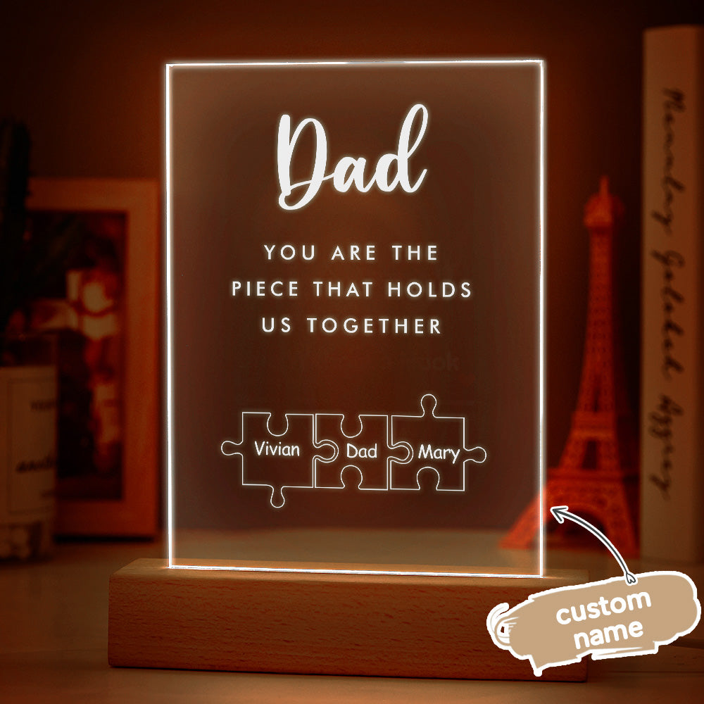 father s day gift personalized dad you are the piece that holds us design custom gift for everyday use photo