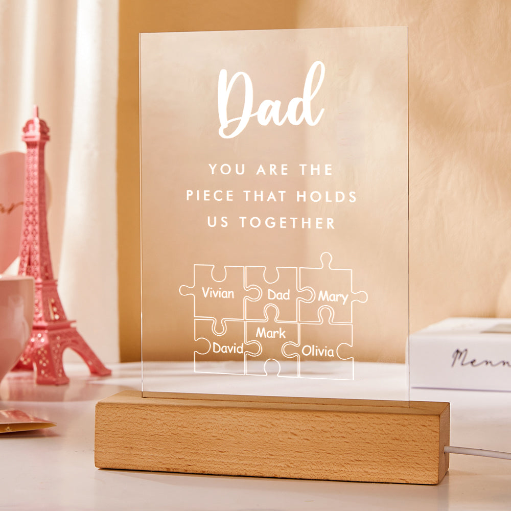 fathers day surprise custom gift for dad inspired by father s day gift personalized dad you are the piece that holds us
