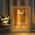 father s day gift personalized dad you are the piece that holds us custom gift for dad personalized gift photo front view