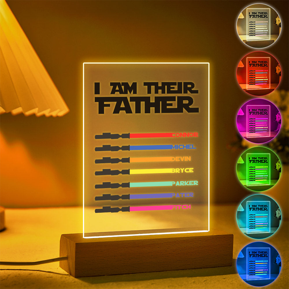 i am their father night light acrylic light saber plaque father s day design custom gift for everyday use