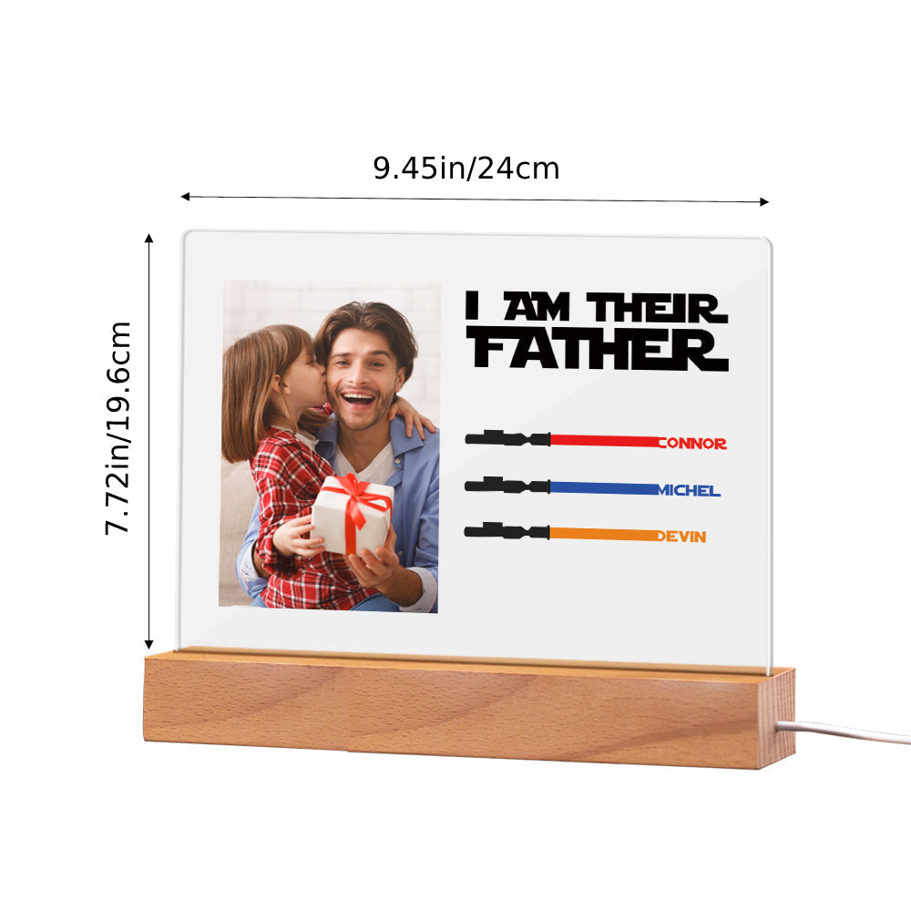 anniversary surprise custom gift for dad inspired by i am their father night light photo acrylic light saber plaque photo