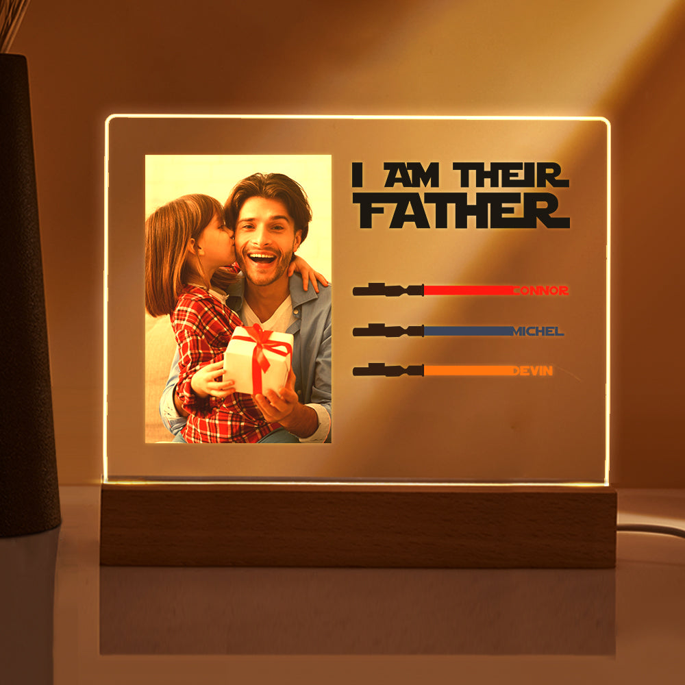 i am their father night light photo acrylic light saber plaque custom gift for dad personalized gift