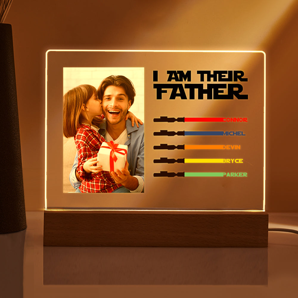 anniversary surprise custom gift for dad inspired by i am their father night light photo acrylic light saber plaque