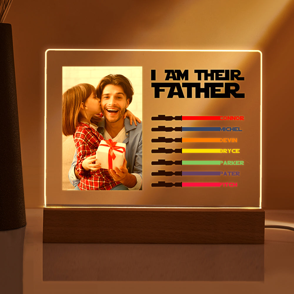i am their father night light photo acrylic light saber plaque design custom gift for everyday use