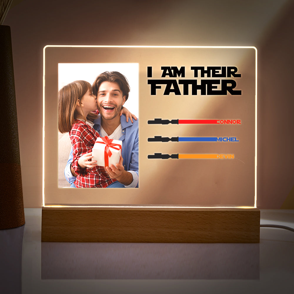i am their father night light photo acrylic light saber plaque custom gift for dad personalized gift photo