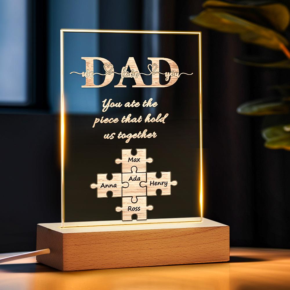 puzzle night light name night light best gift for father you are the ornament for dad personalized gift