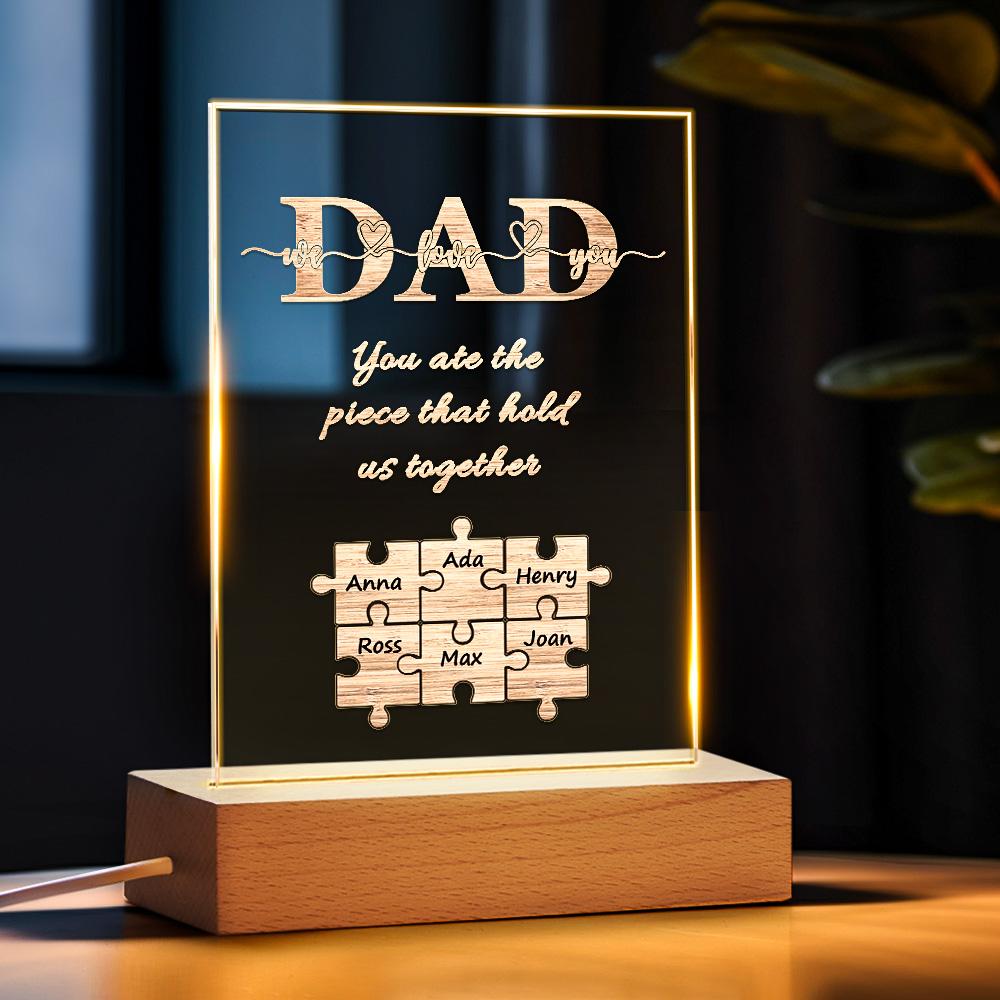 puzzle night light name night light best gift for father you are the ornament for dad personalized gift photo