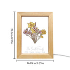 Personalized Birth Flower Bouquet Names LED Light Gift for Mom