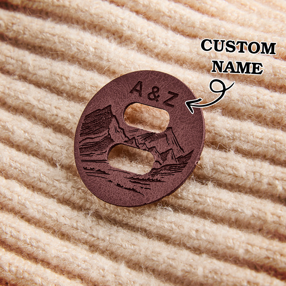 Personalized Name Buttons & Tags for Crafts Leather Tags for Crochet Items Gift for Knitting Crocheting Lovers A set of 15