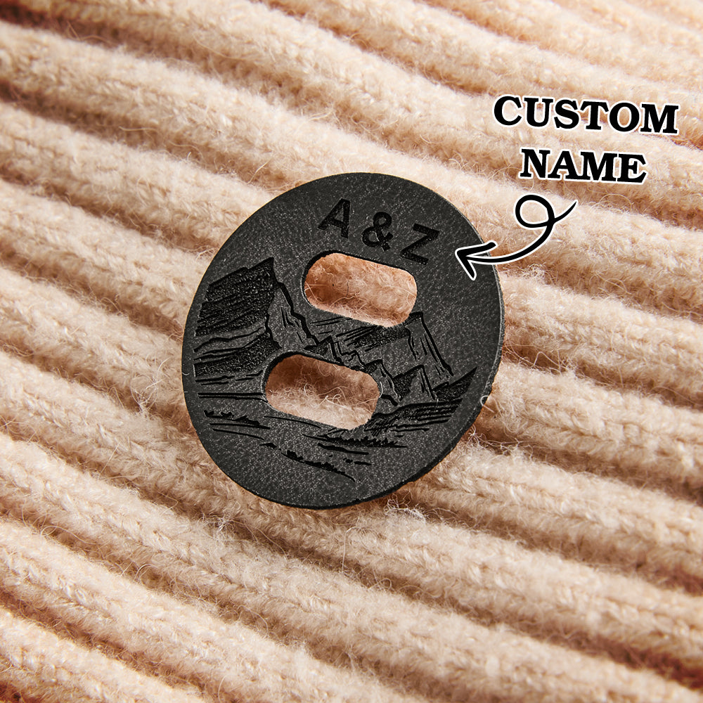 Personalized Name Buttons & Tags for Crafts Leather Tags for Crochet Items Gift for Knitting Crocheting Lovers A set of 15