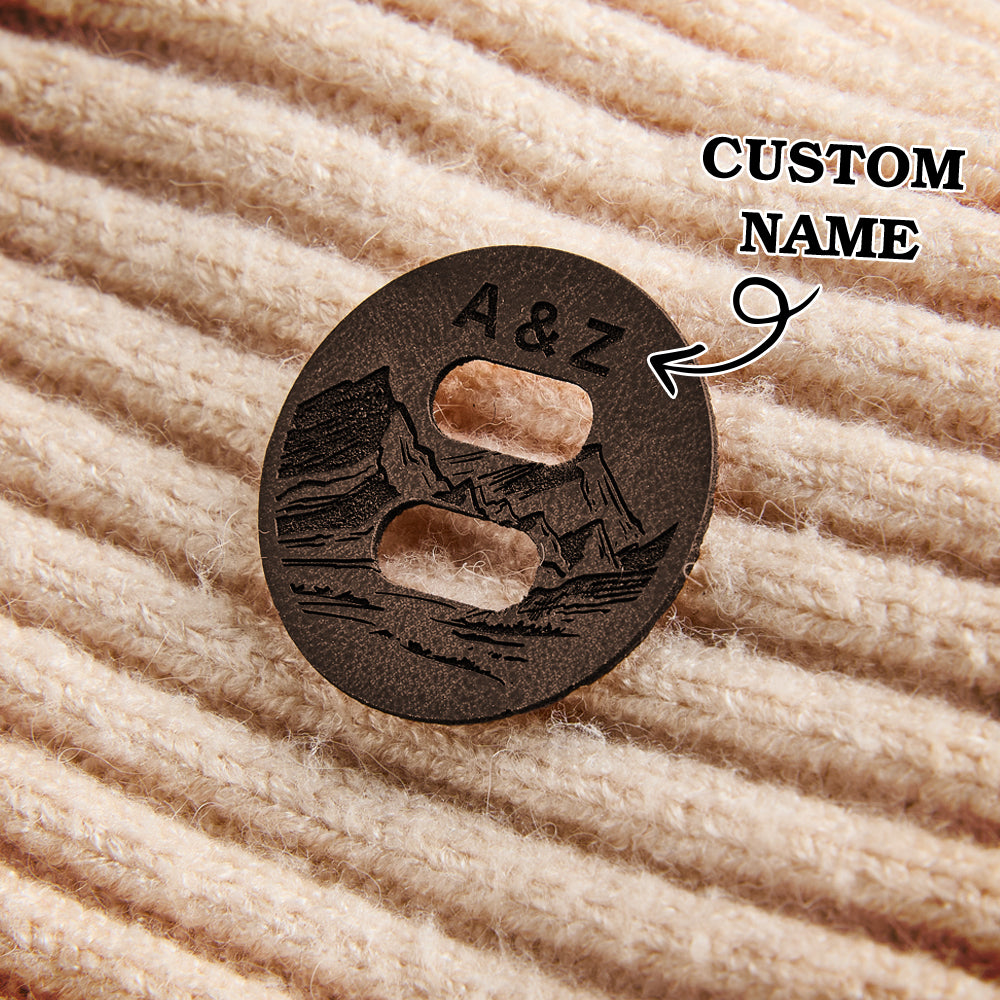 Personalized Name Buttons & Tags for Crafts Leather Tags for Crochet Items Gift for Knitting Crocheting Lovers A set of 15