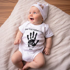 Personalized Our First Father’s Day Handprint Baby T-Shirt Gift for Baby
