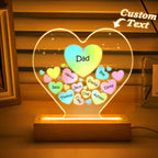 engraved family heart led night light grandma mom hearts in heart lamp design ornament for everyday use