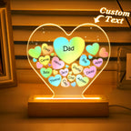 engraved family heart led night light grandma mom hearts in heart lamp ornament for dad personalized gift photo