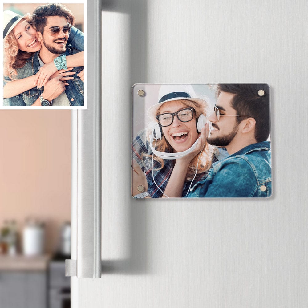 Custom Photo Acrylic Fridge Magnetic Frame Personalized Double-Sided Refrigerator Picture Frame