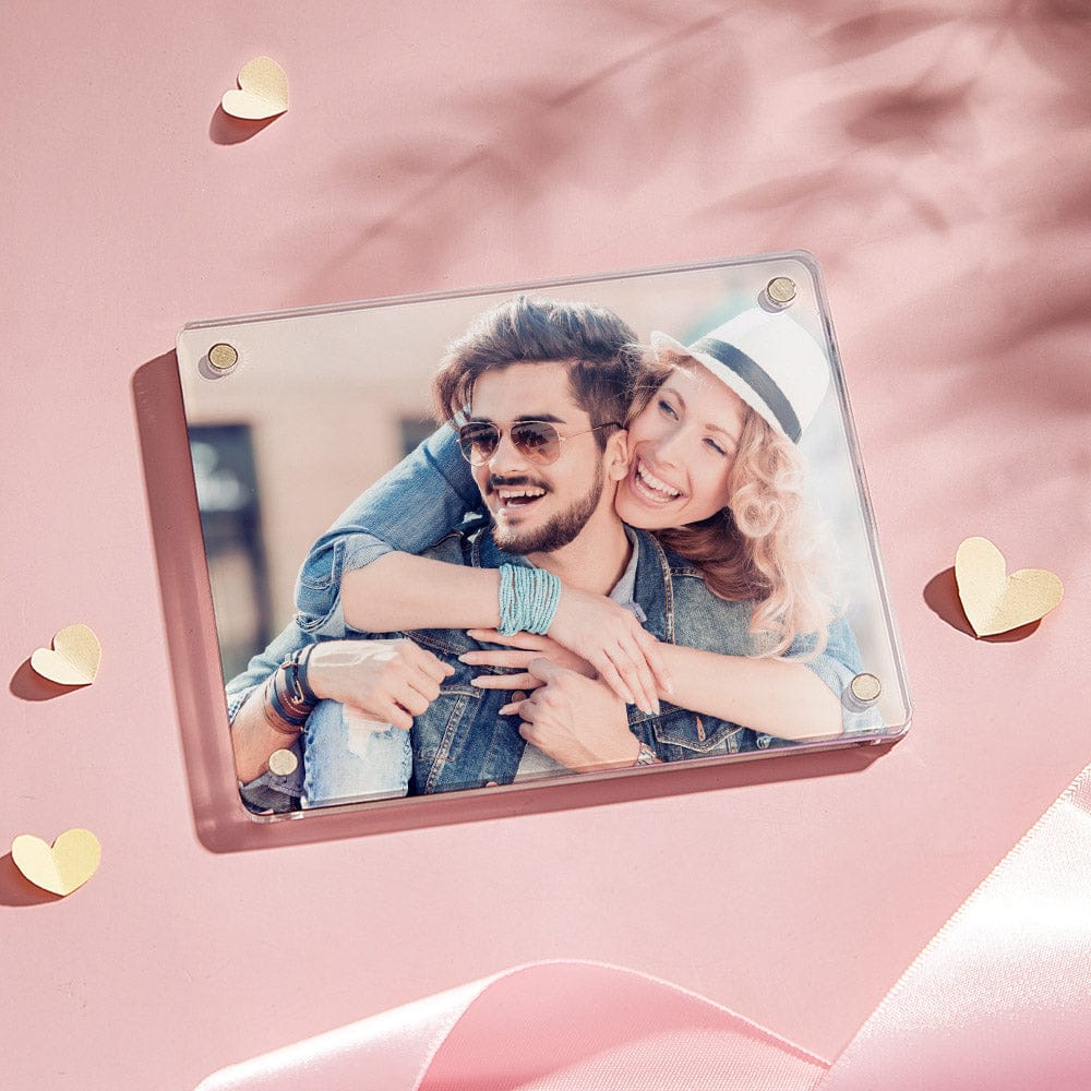 Custom Photo Acrylic Fridge Magnetic Frame Personalized Double-Sided Refrigerator Picture Frame