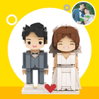 Creative Building Block Customizable Fully Body 2 People Custom Brick Figures Persanalized Cute Face Brick Figures