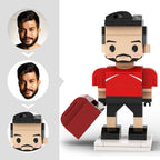 Custom Head 1 Person Cute Football Palyer Brick Figure Birthday Gift Anniversary Gift for Him