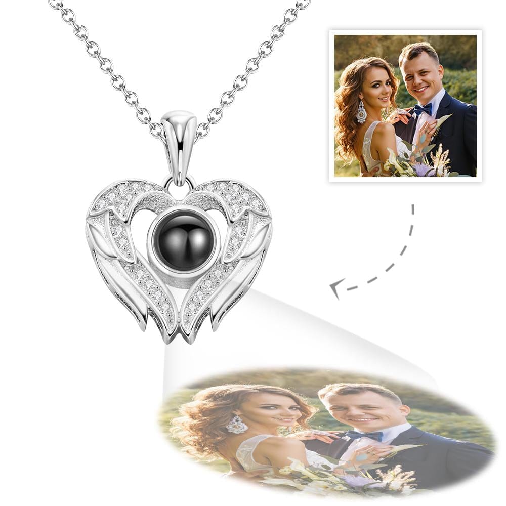 gifts for wife Forever Together - Heartfelt Gift - Angel Wings Photo Projection Necklace - gifts for wife - Daily Surprise vi