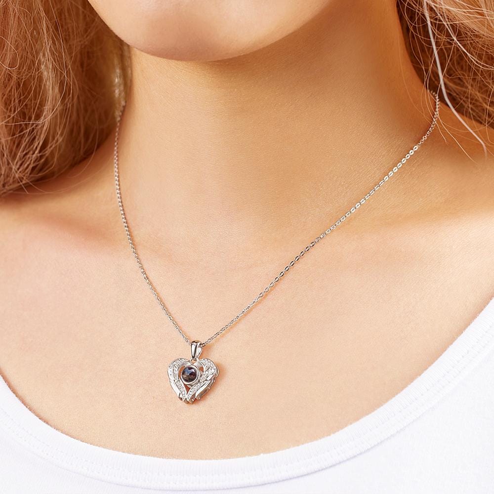 gifts for wife Forever Together - Heartfelt Gift - Angel Wings Photo Projection Necklace - gifts for wife - Daily Surprise vi